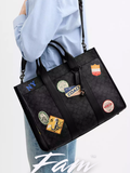 The Wesley Luxury Office Tote Bag with Patches