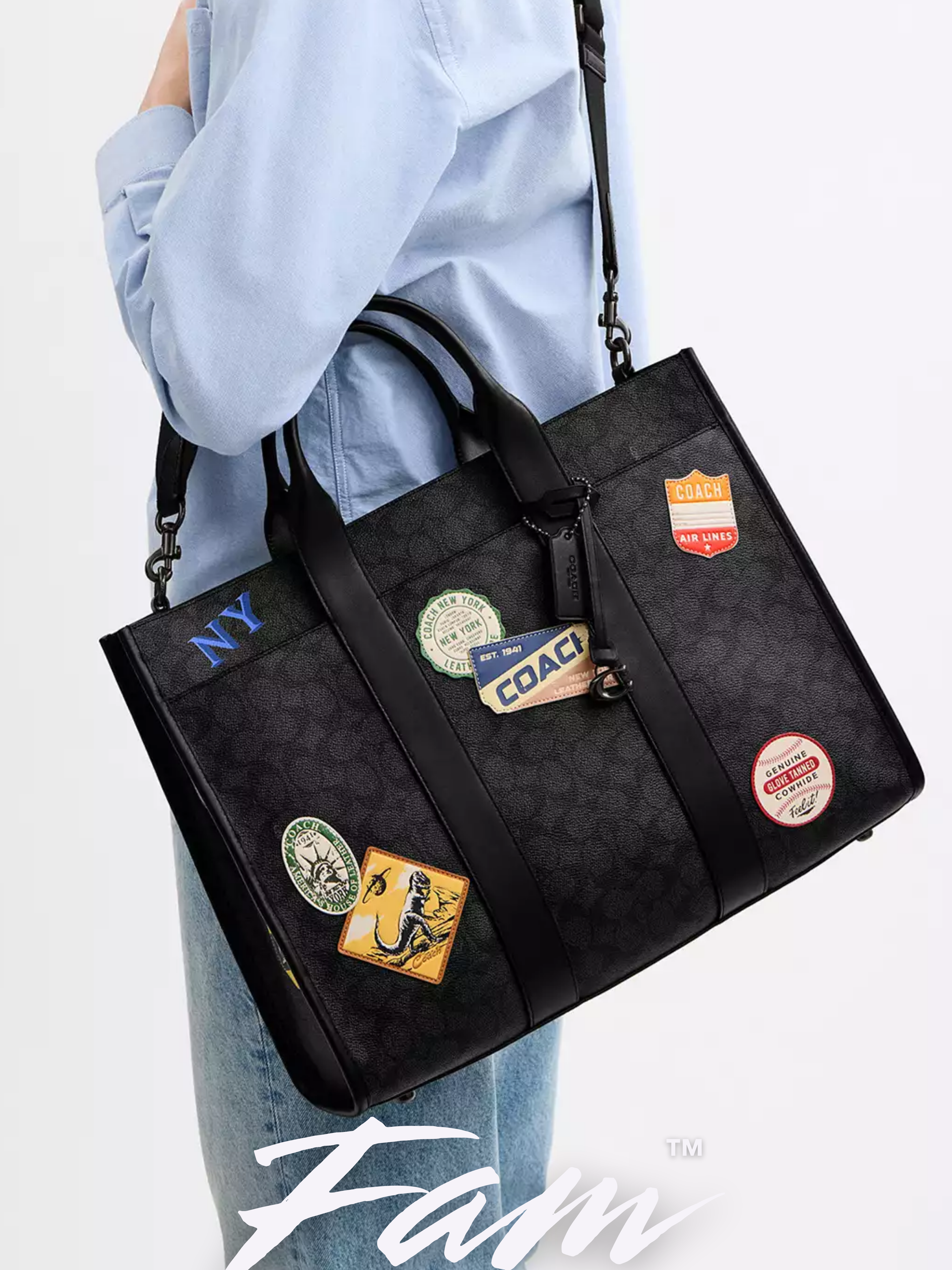 The Wesley Luxury Office Tote Bag with Patches